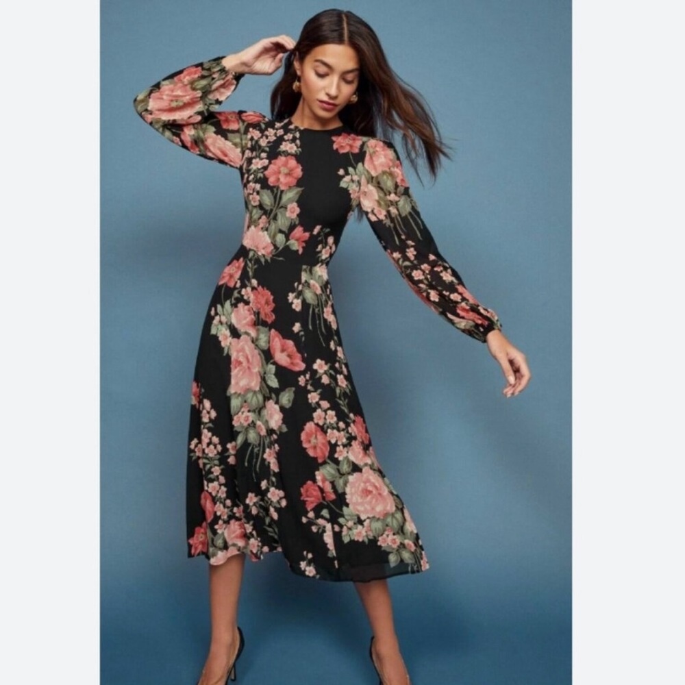 Reformation Luanne Midi Dress in the Louise Print NWT